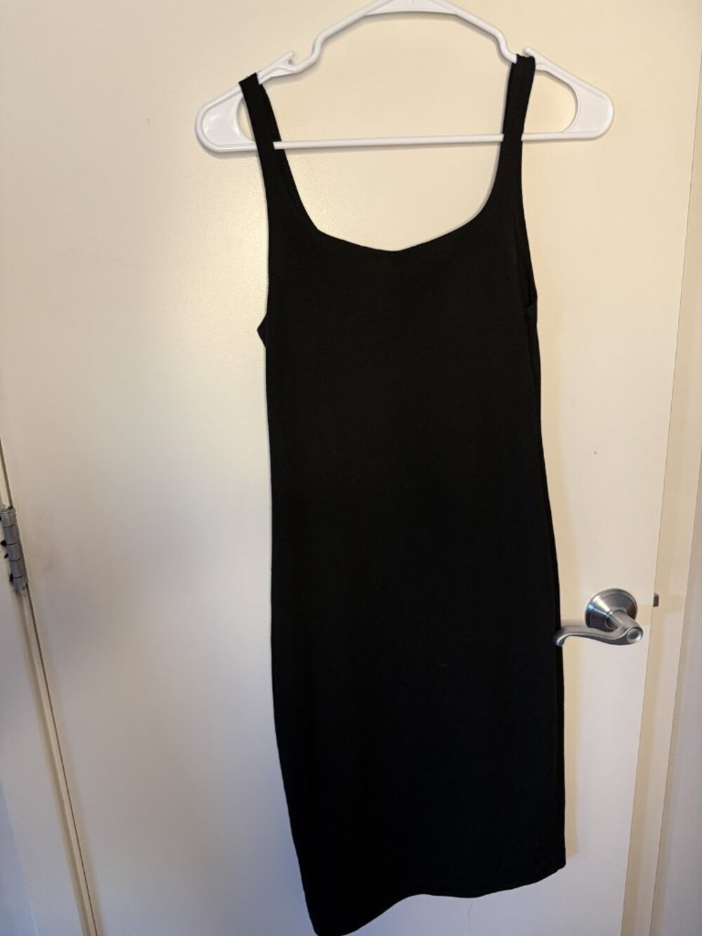 Zara Black Scoop Neck Slip Midi Dress